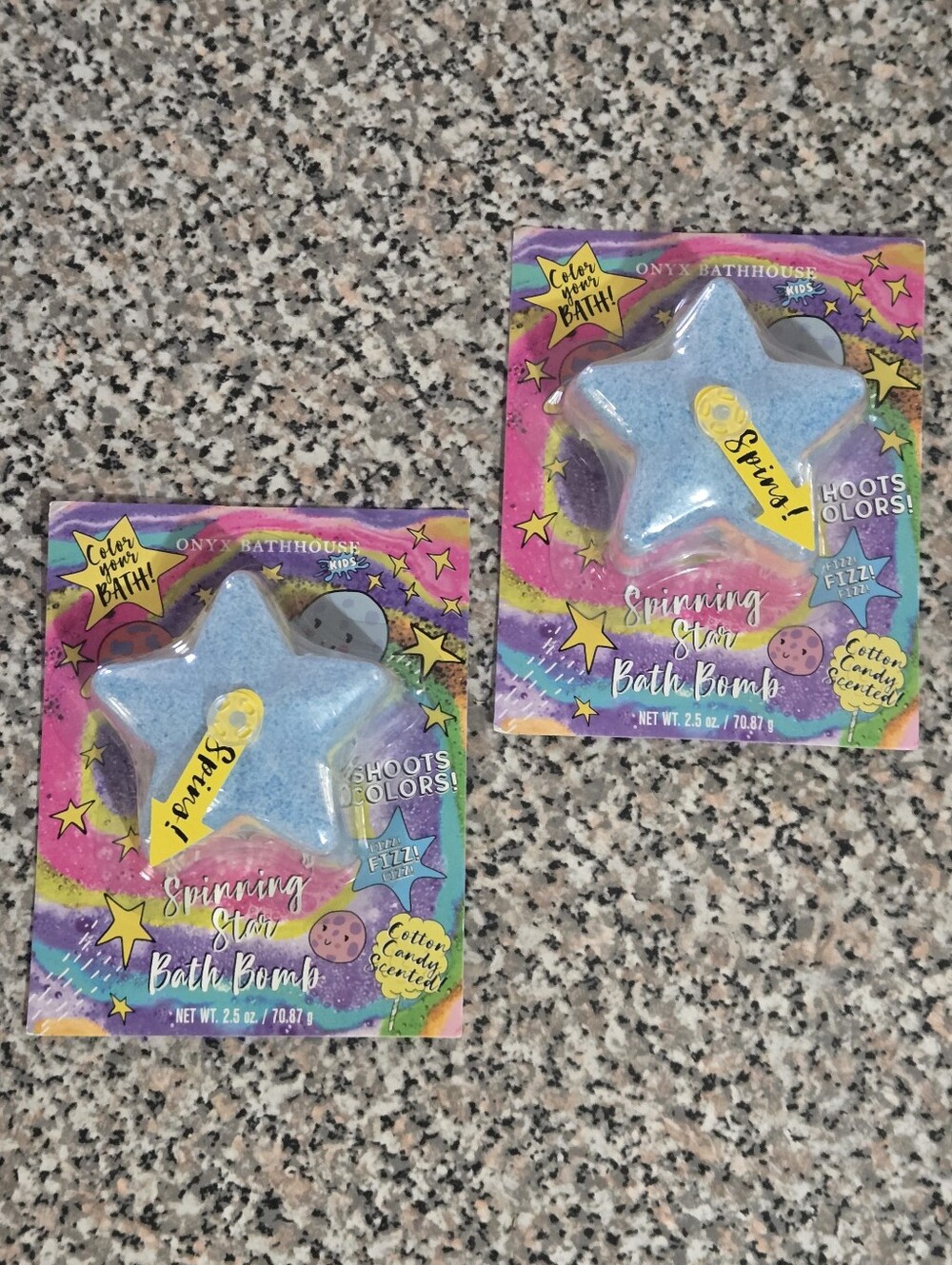 Spinning Star Bath Bomb for Kids - Blue